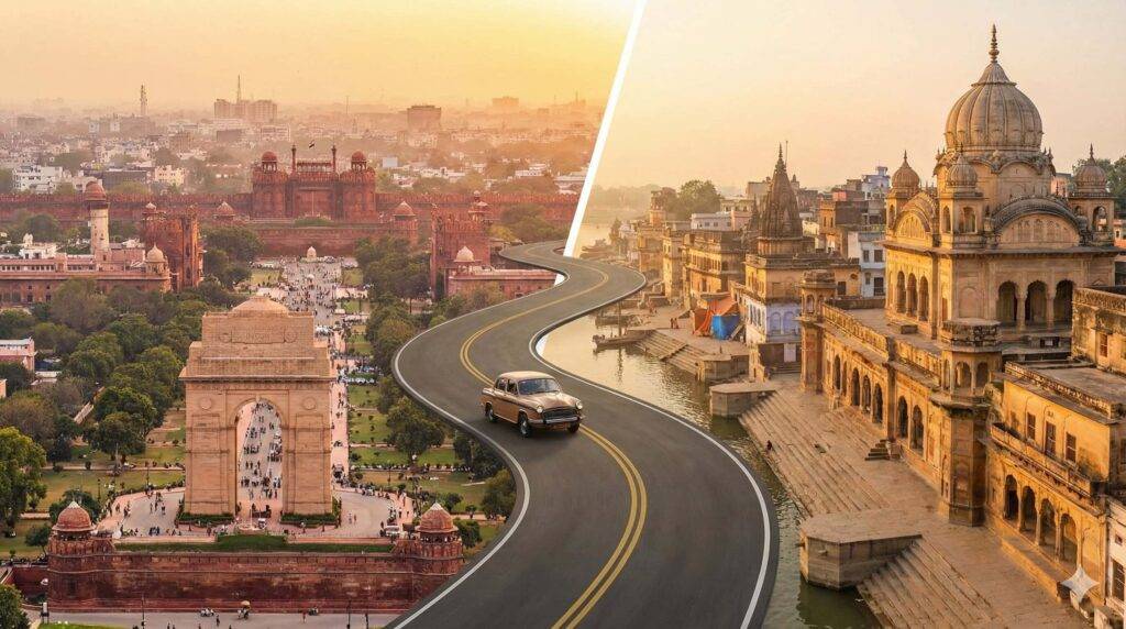 alt="how to reach vrindavan from Delhi"