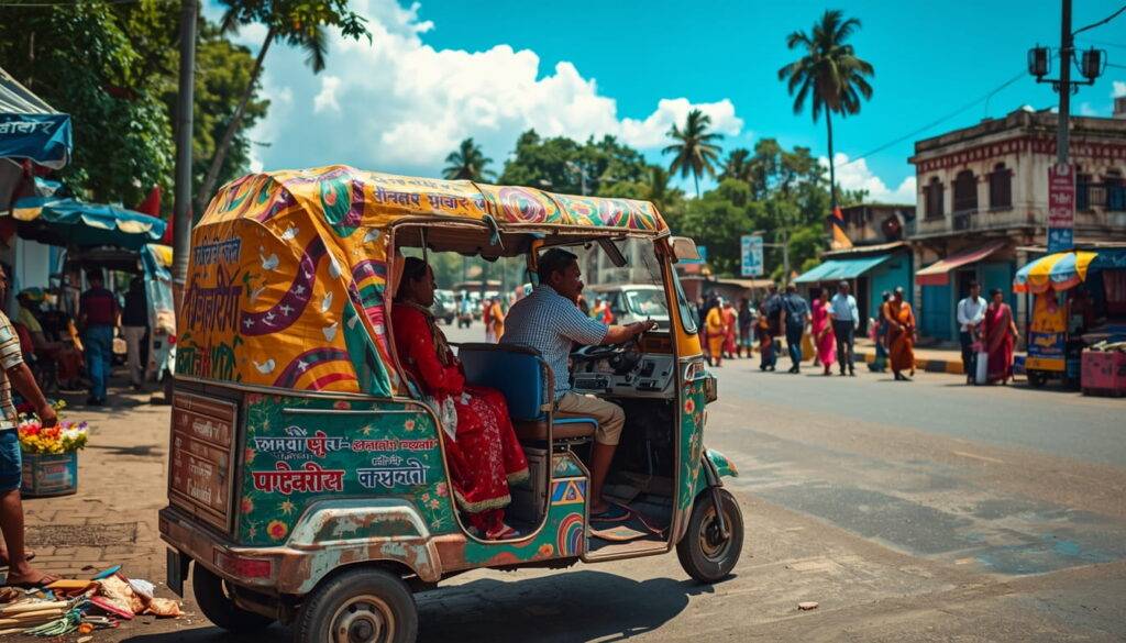 alt="e rickshaw in Vrindavan"