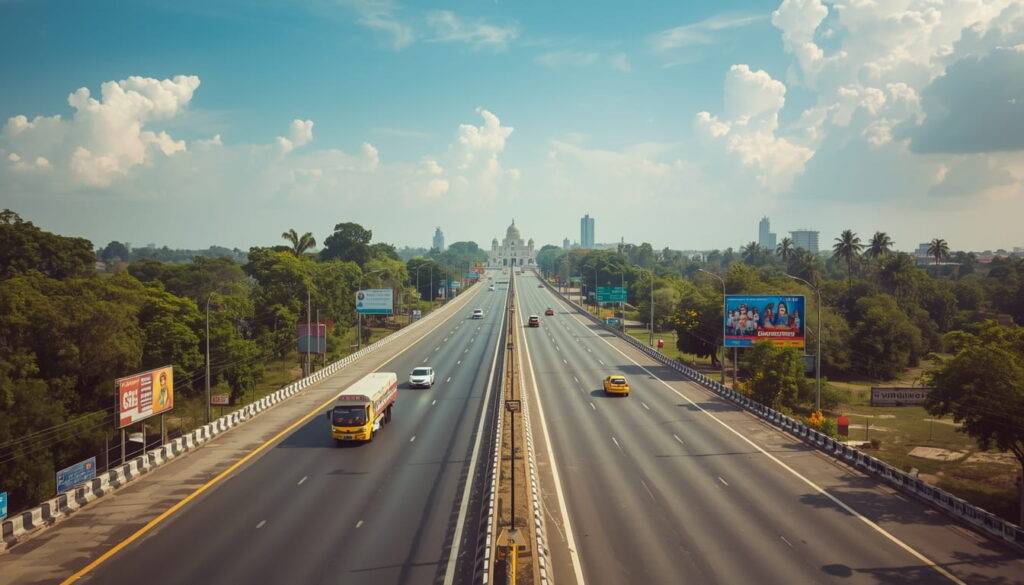 alt="mathura to vrindavan road"